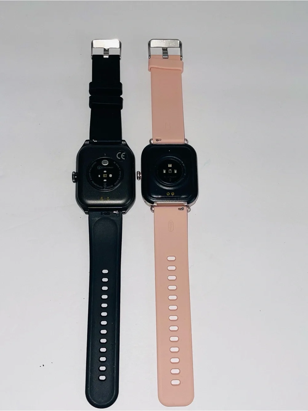 2 Smart Watches Fitness Tracker Bluetooth Call Heart Rate Unisex Black Pink